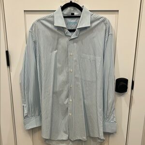 Men’s Blue Striped Dress Shirt